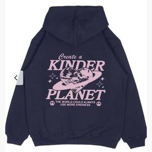 Kinder Planet Kids Hoodie - Navy Blue